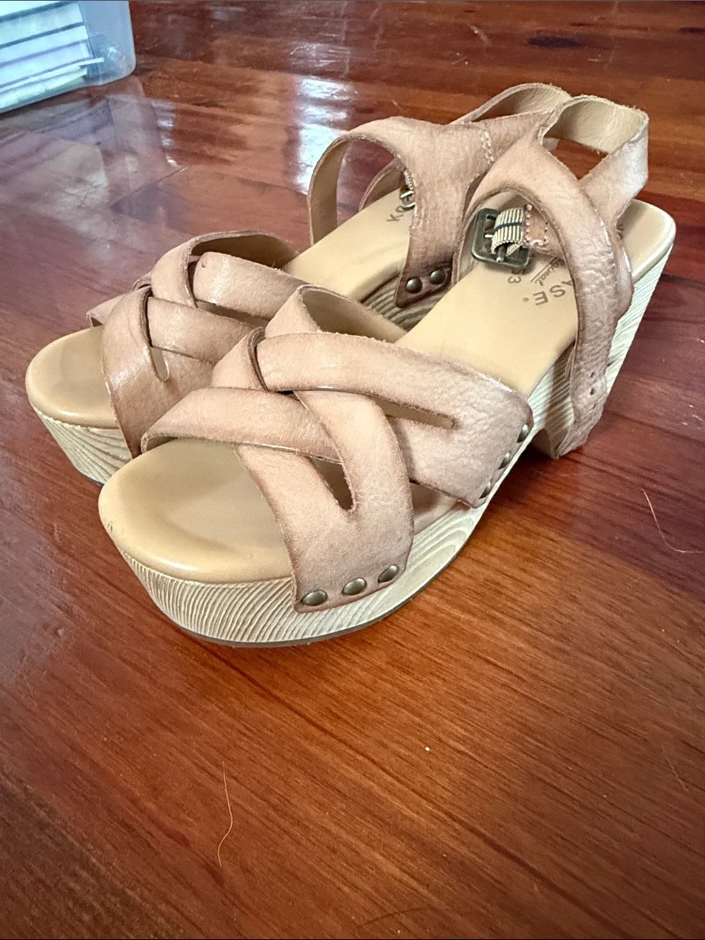 Kork-Ease Women's Tan Woven Platform Espadrille Sandals